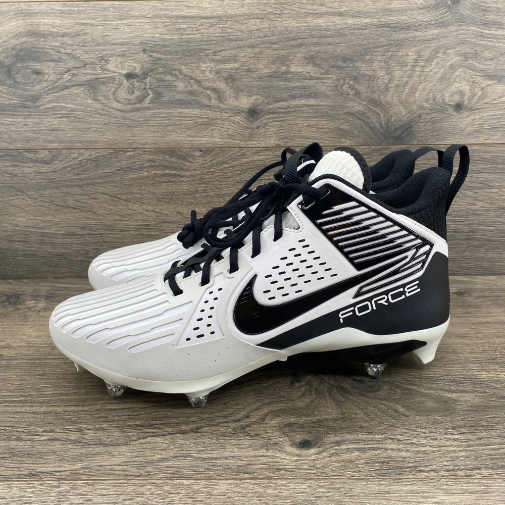 Nike Force Savage Pro 3 Football Cleats Mens 12.5 White Black FJ8149-100